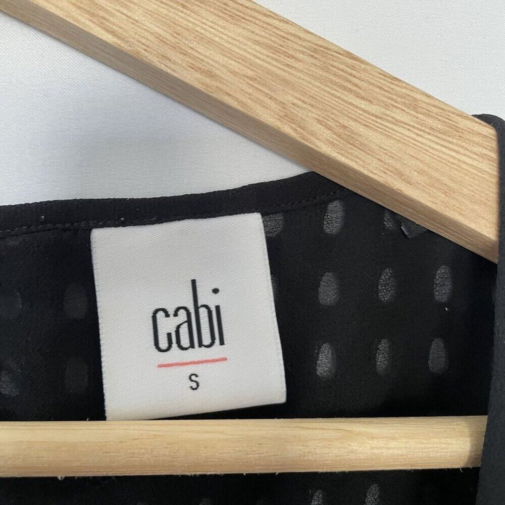 Cabi Tivoli Sheer Black & Tan Zebra Print Large Eyelet Opening Tank Top Size M - Picture 3 of 7